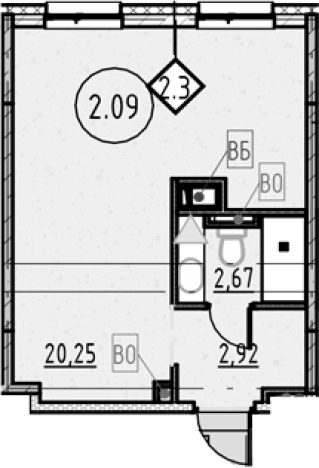 Купить Студию в новостройках у метро Обухово в Санкт-Петербурге. Вариант № 4162911, 0, площадь -  квм, цена 6053660 рублей