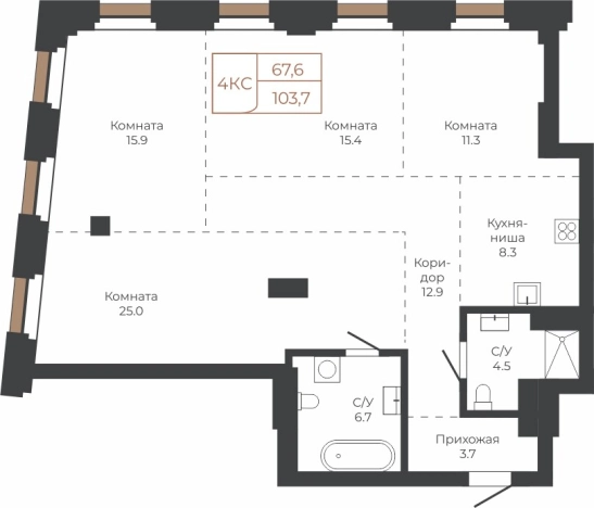 Купить Студию на улице Барханная в Новосибирской области. Вариант № 6841069, 0, площадь -  квм, цена 26241012 рублей