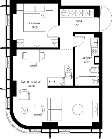 Купить однокомнатную квартиру у метро Мякинино в Москве. Вариант № 161443, 0, площадь -  квм, цена 22545309 рублей