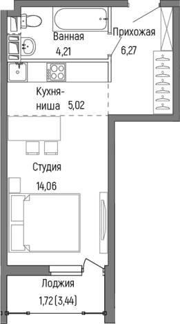 Купить Студию в ЖК Riga Hills (Рига Хиллс) в Московской области. Вариант № 138817, 0, площадь -  квм, цена 6626400 рублей