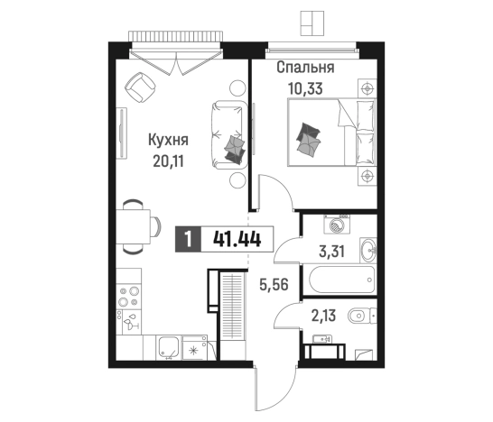 Купить двухкомнатную квартиру в Мурине. Вариант № 6868028, 0, площадь -  квм, цена 7958127 рублей