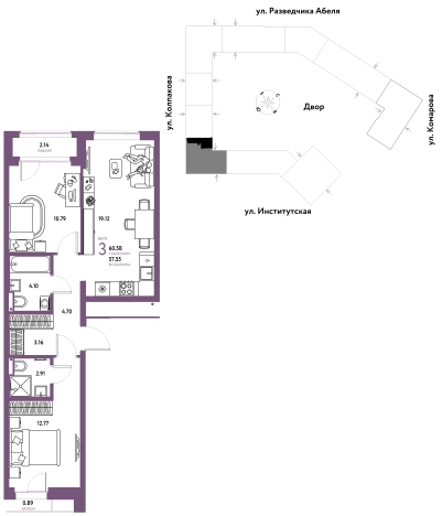 Купить трехкомнатную квартиру на вторичке у метро Физтех в Московской области. Вариант № 10493393, 0, площадь -  квм, цена 26453333 рублей