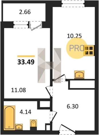 Купить однокомнатную квартиру в ЖК Калинка Парк в Ижевске. Вариант № 63479, 0, площадь -  квм, цена 3140000 рублей