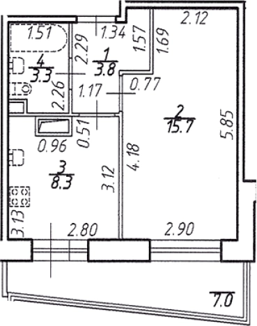 Купить однокомнатную квартиру в ЖК Стороны Света в Ленинградской области. Вариант № 7791382, 0, площадь -  квм, цена 5891800 рублей