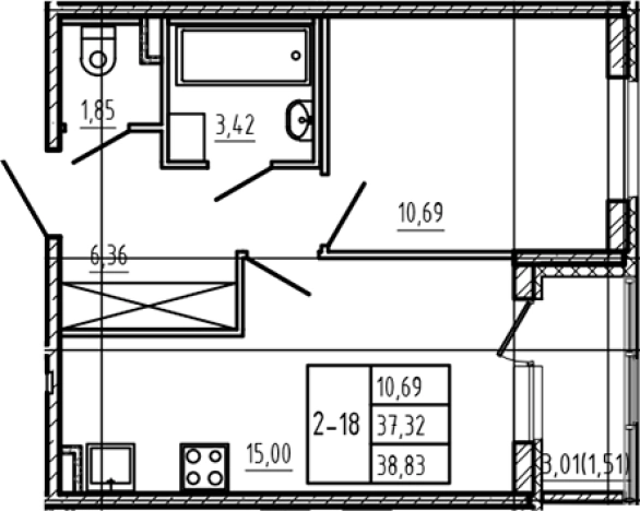 Купить двухкомнатную квартиру на улице Заречная в Сертолове. Вариант № 6963689, 0, площадь -  квм, цена 6989400 рублей