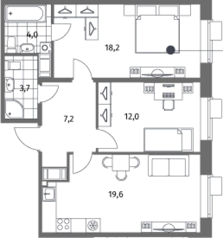 Купить трехкомнатную квартиру в ЖК Парусная 1 в Санкт-Петербурге. Вариант № 7265851, 0, площадь -  квм, цена 22804000 рублей