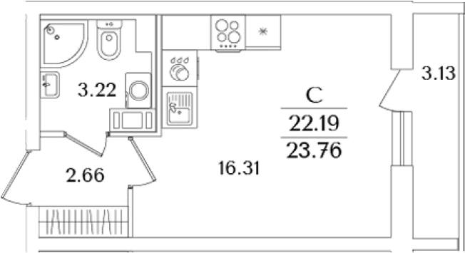 Купить Студию в новостройках в ЖК Кинопарк в Санкт-Петербурге. Вариант № 6713085, 0, площадь -  квм, цена 8469390 рублей