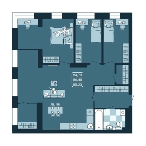 Купить четырехкомнатную квартиру в Приморском крае. Вариант № 5460203, 0, площадь -  квм, цена 14511344 рублей