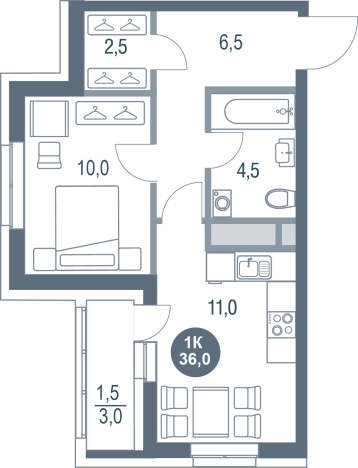 Купить однокомнатную квартиру в новостройках у метро Котельники в Котельниках. Вариант № 8891900, 0, площадь -  квм, цена 6415352 рублей
