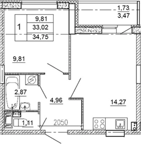 Купить квартиру в ЖК Рубеж в Ленинградской области. Вариант № 7603235, 0, площадь -  квм, цена 4840500 рублей
