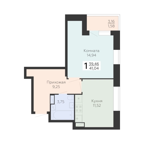 Купить квартиру в ЖК Арт-квартал Зарядье в Воронеже. Вариант № 146623, 0, площадь -  квм, цена 5380344 рублей