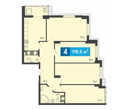 Купить квартиру в ЖК Жилой комплекс "Созвездие (1 очередь)" в Пензенской области. Вариант № 81964, 0, площадь -  квм, цена 13106250 рублей