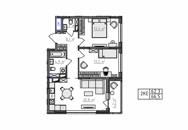 Купить квартиру в ЖК Квартал Новаторов в Владимире. Вариант № 130587, 3, площадь -  квм, цена 6890800 рублей