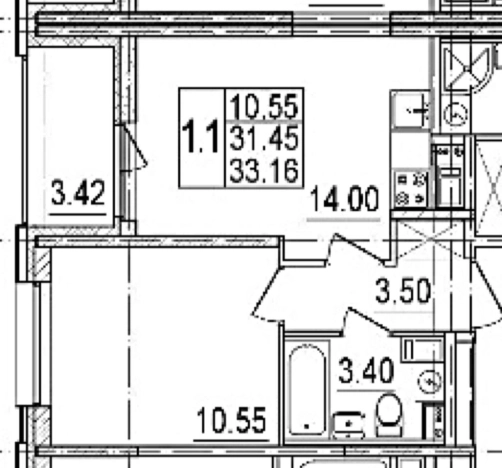 Купить однокомнатную квартиру в новостройках в Санкт-Петербурге. Вариант № 35936, 0, площадь -  квм, цена 12650000 рублей