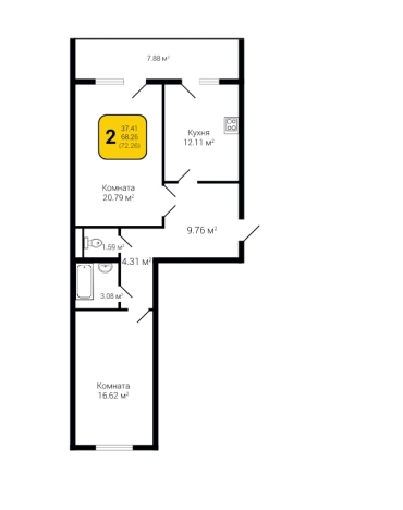 Купить квартиру в ЖК Зеленая Долина в Воронеже. Вариант № 87575, 0, площадь -  квм, цена 8030000 рублей