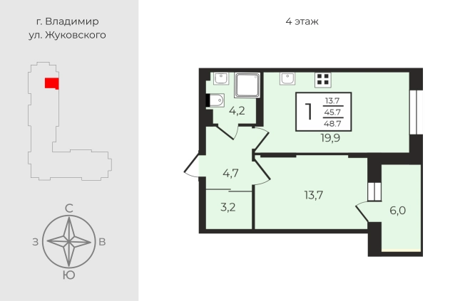 Купить квартиру в новостройках в районе Фрунзенский в Владимире. Вариант № 125034, 0, площадь - квм, цена 5405718 рублей