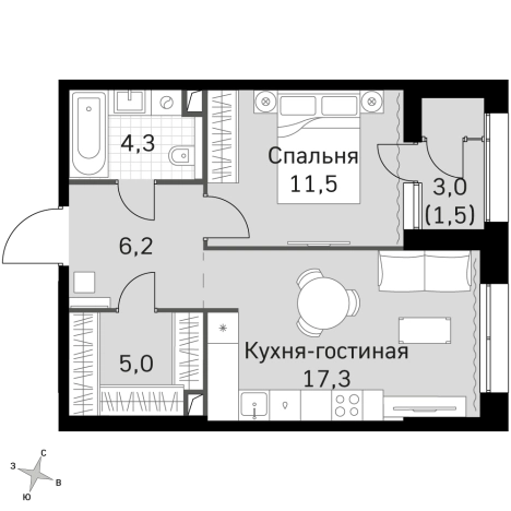 Купить квартиру в ЖК Sky Garden в Москве. Вариант № 9497010, 0, площадь -  квм, цена 23632800 рублей