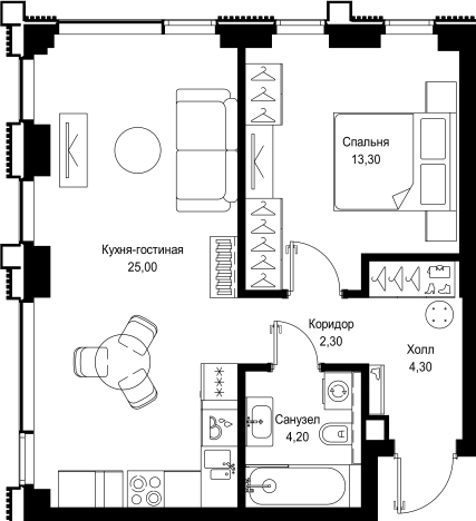 Купить квартиру в новостройках в ЖК Cityzen в Москве. Вариант № 148056, 0, площадь -  квм, цена 23872420 рублей