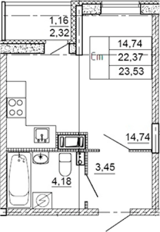 Купить квартиру в ЖК Рубеж в Ленинградской области. Вариант № 7603463, 0, площадь -  квм, цена 3692150 рублей