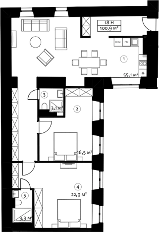 Купить трехкомнатную квартиру у метро Садовая в Санкт-Петербурге. Вариант № 4824263, 0, площадь -  квм, цена 47423000 рублей