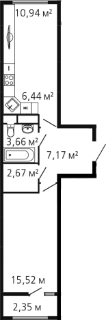 Купить двухкомнатную квартиру на улице Генерала Дьяконова в Химках. Вариант № 142958, 0, площадь -  квм, цена 10641304 рублей