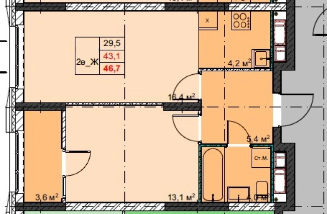 Купить двухкомнатную квартиру в ЖК Футурист в Владивостоке. Вариант № 1140730, 0, площадь -  квм, цена 11824440 рублей