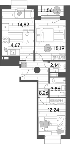 Купить трехкомнатную квартиру в Пушкине. Вариант № 123697, 0, площадь -  квм, цена 9763348 рублей