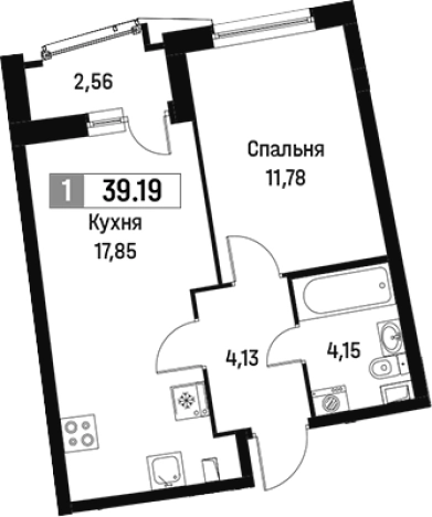 Купить двухкомнатную квартиру в Мурине. Вариант № 6211666, 0, площадь -  квм, цена 6808405 рублей