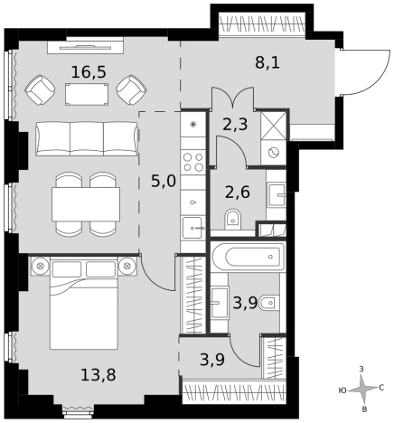 Купить двухкомнатную квартиру у метро Хорошево в Москве. Вариант № 9507902, 0, площадь -  квм, цена 41278380 рублей