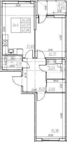 Купить трехкомнатную квартиру в новостройках у метро Девяткино в Мурине. Вариант № 6851907, 0, площадь -  квм, цена 9090627 рублей