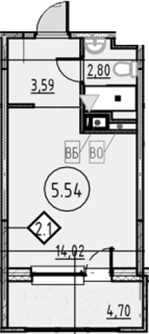 Купить Студию у метро Обухово в Санкт-Петербурге. Вариант № 4163632, 0, площадь -  квм, цена 5882639 рублей