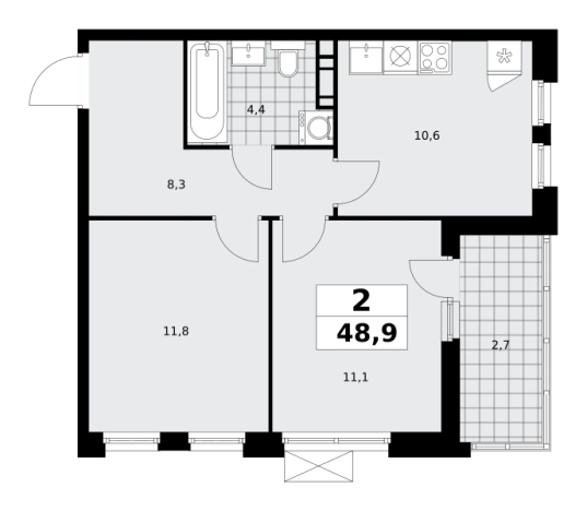 Купить двухкомнатную квартиру у метро Потапово в Москве. Вариант № 1008046, 0, площадь -  квм, цена 19745331 рублей