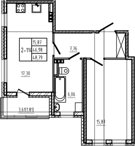 Купить двухкомнатную квартиру на улице Заречная в Сертолове. Вариант № 6963907, 0, площадь -  квм, цена 9660420 рублей