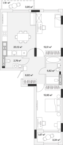. Вариант № 100782, 0, площадь - 72.33 квм, цена 19237439 рублей