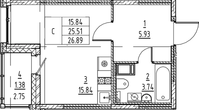 Купить Студию в ЖК Аквилон All in 3.0 в Санкт-Петербурге. Вариант № 6216602, 0, площадь -  квм, цена 5970435 рублей