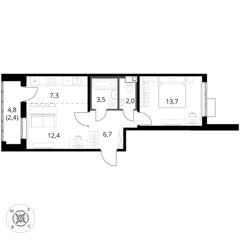 Купить двухкомнатную квартиру в ЖК 1-й Шереметьевский в Химках. Вариант № 9825901, 0, площадь -  квм, цена 17455900 рублей