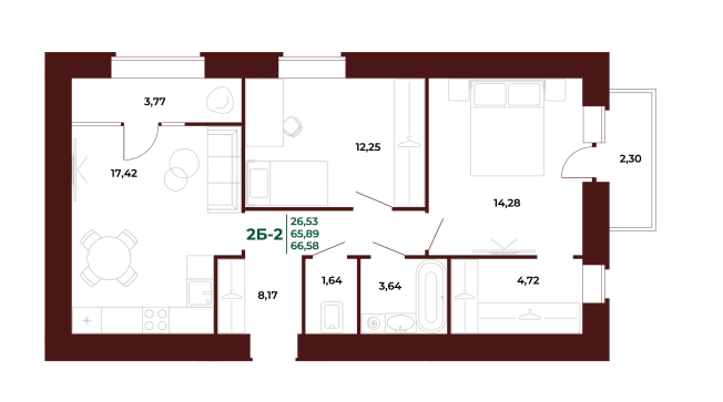 Купить двухкомнатную квартиру в новостройках в ЖК Жилой комплекс "Арбери" в Пензе. Вариант № 418805, 0, площадь -  квм, цена 8627920 рублей