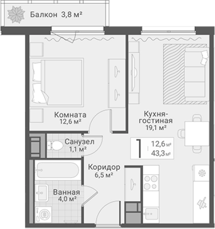 Купить двухкомнатную квартиру в новостройках в ЖК Руднева, 15 в Санкт-Петербурге. Вариант № 7603710, 0, площадь -  квм, цена 12050000 рублей