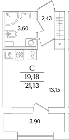 Купить Студию в ЖК Аурум в Санкт-Петербурге. Вариант № 6233308, 0, площадь -  квм, цена 7721565 рублей