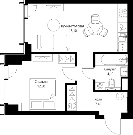 Купить однокомнатную квартиру в новостройках в районе Можайский в Москве. Вариант № 10380694, 0, площадь -  квм, цена 29371900 рублей