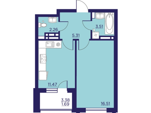 Купить однокомнатную квартиру в ЖК Городские Сады в Воронеже. Вариант № 102929, 0, площадь -  квм, цена 6654475 рублей
