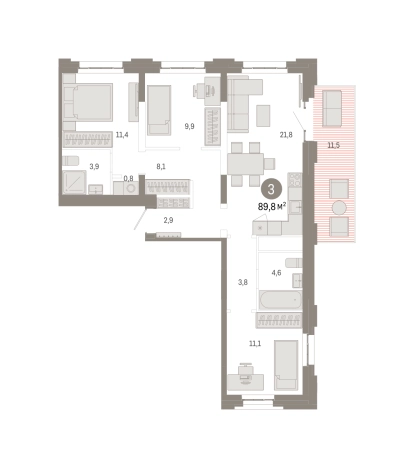 Купить трехкомнатную квартиру в новостройках в ЖК Метроном в Москве. Вариант № 8468441, 0, площадь -  квм, цена 24850000 рублей