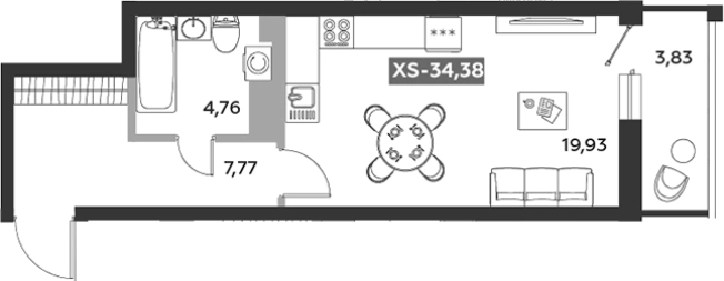 . Вариант № 8936860, 0, площадь - 32.46 квм, цена 10224970 рублей