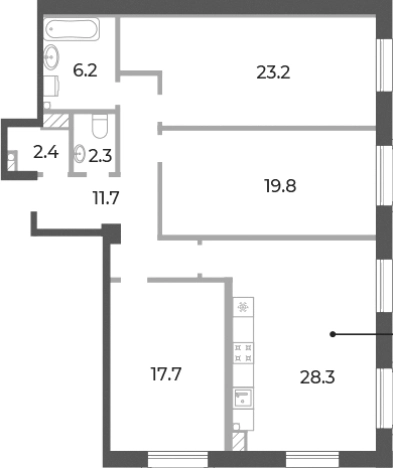 Купить четырехкомнатную квартиру в районе Петроградский в Санкт-Петербурге. Вариант № 5254594, 0, площадь -  квм, цена 63043920 рублей