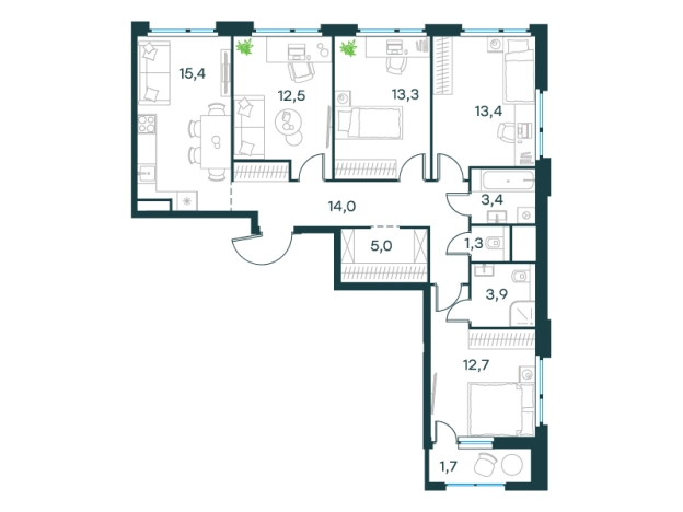 Купить четырехкомнатную квартиру в Химках. Вариант № 6020211, 0, площадь -  квм, цена 40852076 рублей