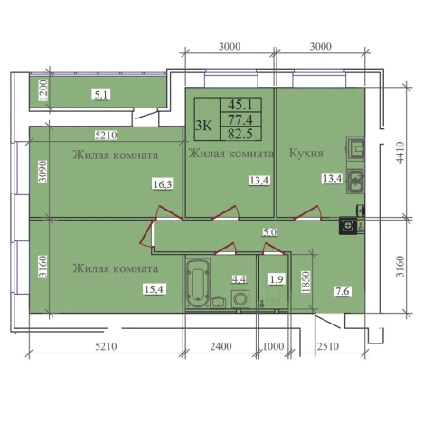 Купить квартиру в новостройках в ЖК "Олимпийский" литре 1 в Иванове. Вариант № 5459143, 0, площадь -  квм, цена 8735000 рублей