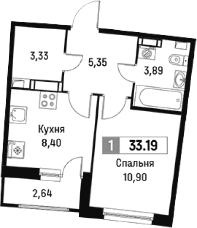 Купить однокомнатную квартиру в новостройках на улице проспект Авиаторов Балтики в Мурине. Вариант № 6213341, 0, площадь -  квм, цена 6019417 рублей