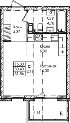 Купить Студию у метро Беговая в Санкт-Петербурге. Вариант № 6855770, 0, площадь -  квм, цена 11671000 рублей