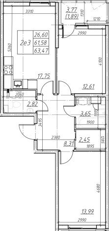 Купить квартиру на улице Оборонная в Мурине. Вариант № 6853623, 0, площадь -  квм, цена 9181578 рублей