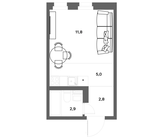 Купить Студию в новостройках у метро Девяткино в Ленинградской области. Вариант № 8343915, 0, площадь - квм, цена 4500000 рублей